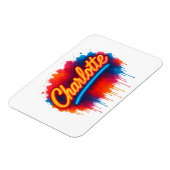 Magnet Flexible Charlotte Neon Script - Street Art Splash Design (Côté Gauche)