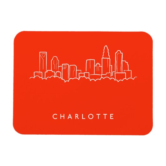Magnet Flexible Charlotte, North Carolina City Skyline (Horizontal)