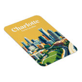 Magnet Flexible Charlotte Skyline États-Unis (Côté Droit)