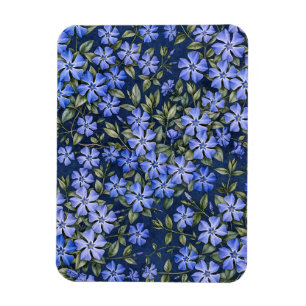 Magnet Flexible Charmantes fleurs de pervenche dispersées bleu pro