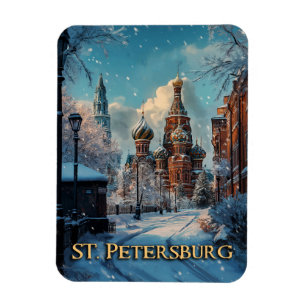 Magnet Flexible Charme russe neigeux - Pétersbourg Voyage hivernal