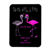 Magnet Flexible Charming Flamant rose couple Enregistrer la date M (Vertical)