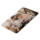 Magnet Flexible Charming Just Married Script Superposition photo (Côté Gauche)