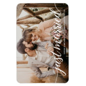 Magnet Flexible Charming Just Married Script Superposition photo (Vertical)