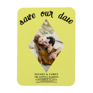 Magnet Flexible Chartreuse Diamond Photo Mariage Enregistrer la da