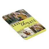 Magnet Flexible Chartreuse Enregistrer la date Mariage 3 photos (Côté Droit)