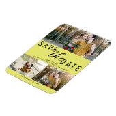Magnet Flexible Chartreuse Enregistrer la date Mariage 3 photos (Côté Gauche)