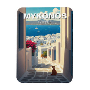 Magnet Flexible Chat à Mykonos Grèce Cyclades Voyage