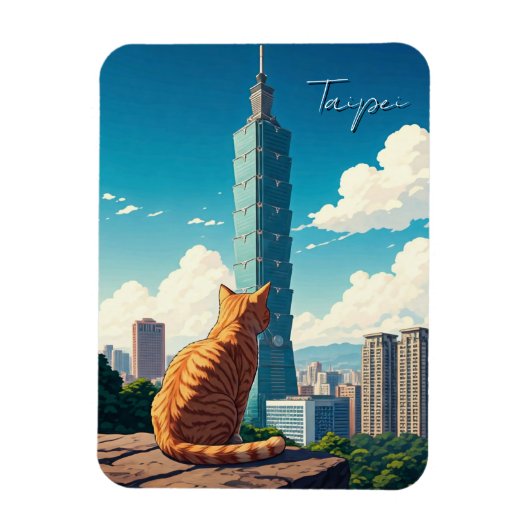Magnet Flexible Chat à Taipei 101 Taïwan (Vertical)