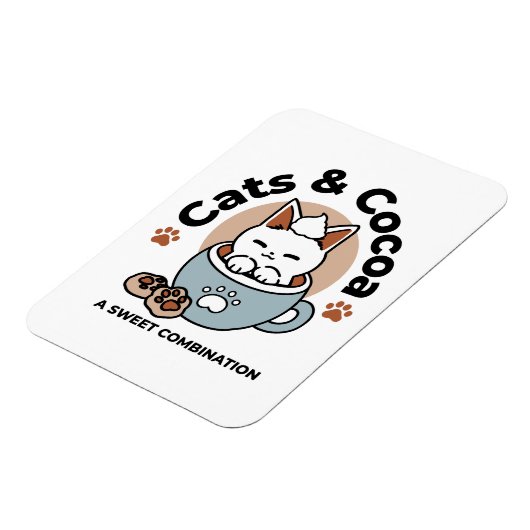Magnet Flexible Chat adorable en Mug Conception de vacances - Chat (Côté Gauche)
