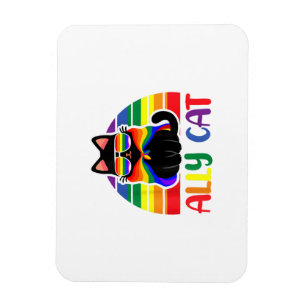 Magnet Flexible Chat allié LGBT Soyez gentil Drapeau arc-en-ciel d