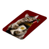 Magnet Flexible Chat Avec Bouteille De Vin (Côté Gauche)