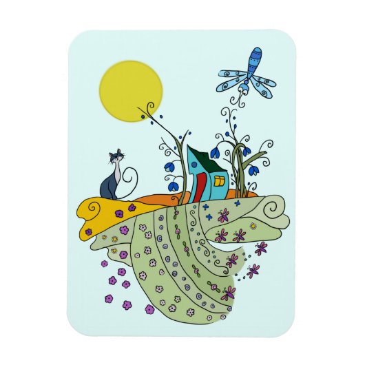 Magnet Flexible Chat avec maison (Vertical)