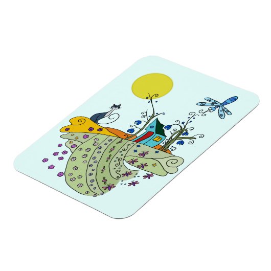 Magnet Flexible Chat avec maison (Côté Gauche)