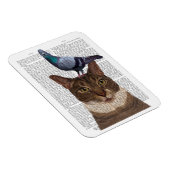 Magnet Flexible Chat avec pigeon sur tête (Côté Droit)