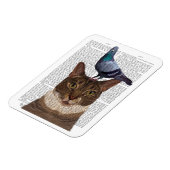 Magnet Flexible Chat avec pigeon sur tête (Côté Gauche)