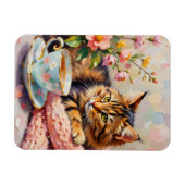 Magnet Flexible Chat avec Tea Cup (Horizontal)
