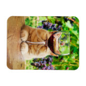 Magnet Flexible Chat avec verre de vin (Horizontal)