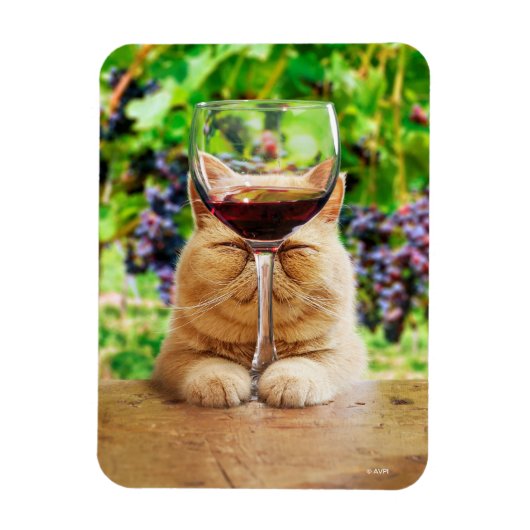 Magnet Flexible Chat avec verre de vin (Vertical)