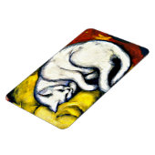 Magnet Flexible Chat blanc, peinture d'art (Côté Gauche)
