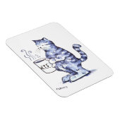 Magnet Flexible Chat bleu avec tasse WTF (Côté Droit)