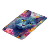 Magnet Flexible Chat bleu russe coloré (Côté Gauche)