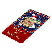 Magnet Flexible Chat buvant un cocktail + texte aimant Noël (Côté Gauche)