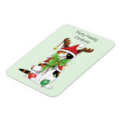 Magnet Flexible Chat Calico de Noël amusant (Côté Gauche)