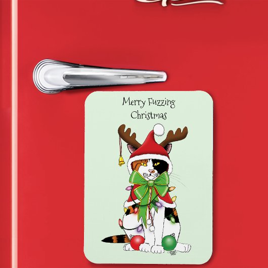 Magnet Flexible Chat Calico de Noël amusant