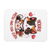 Magnet Flexible Chat calicot adorable pour la Saint-Valentin (Horizontal)