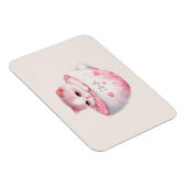 Magnet Flexible Chat Chibi Rose Kawaii Avec Une Mignonne Couronne (Côté Droit)