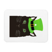 Magnet Flexible Chat cool avec un chapeau vert (Horizontal)