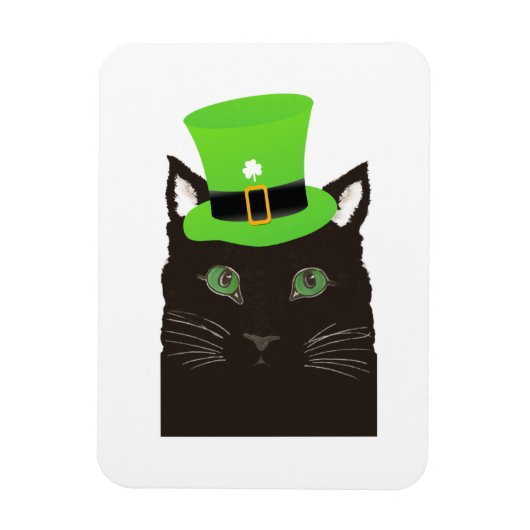 Magnet Flexible Chat cool avec un chapeau vert (Vertical)