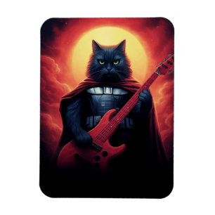 Magnet Flexible Chat cosmique Jouer de la guitare en Galaxie