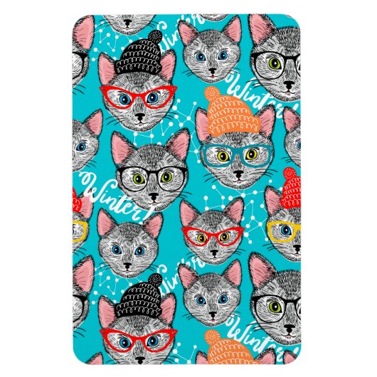 Magnet Flexible Chat dans le casquette (Vertical)