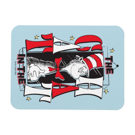 Magnet Flexible Chat dans le Casquette | Texte B&W (Horizontal)