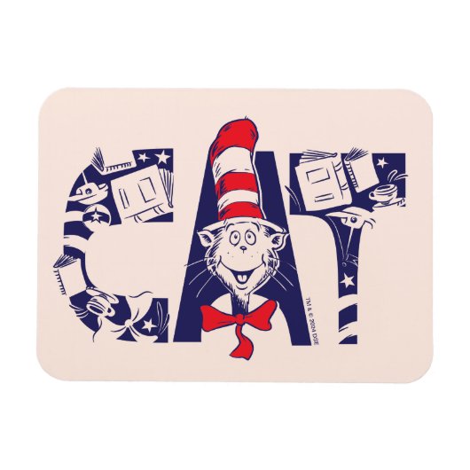 Magnet Flexible Chat dans le Casquette | Texte de la face du chat (Horizontal)