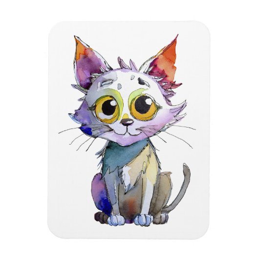 Magnet Flexible Chat d'aquarelle (Vertical)
