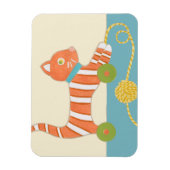 Magnet Flexible Chat de jouet rayé avec balle de chaîne (Vertical)