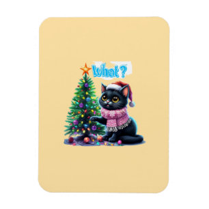 Magnet Flexible Chat de Noël amusant Avec Sticker Arbre