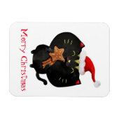 Magnet Flexible Chat de Noël Noir Cute (Horizontal)