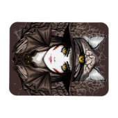Magnet Flexible Chat de sorcière Halloween Déplaisant Portrait mig (Horizontal)