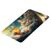 Magnet Flexible Chat de vacances de nom personnalisé (Côté Gauche)