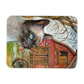Magnet Flexible Chat devant la Maison des Granges (Horizontal)