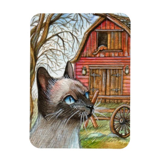 Magnet Flexible Chat devant la Maison des Granges (Vertical)