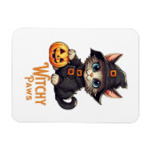 Magnet Flexible Chat d'Halloween aux pattes de sorcière (Horizontal)