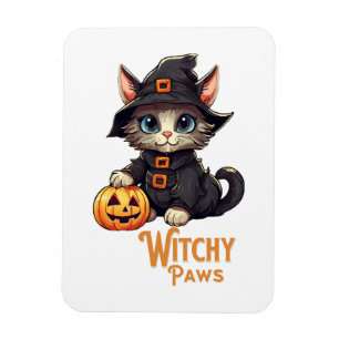 Magnet Flexible Chat d'Halloween aux pattes de sorcière