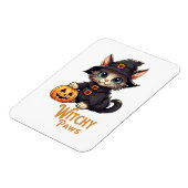 Magnet Flexible Chat d'Halloween aux pattes de sorcière (Côté Gauche)