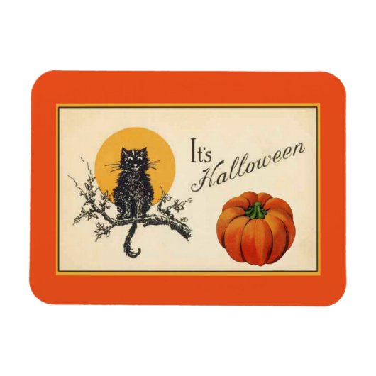Magnet Flexible Chat d'Halloween vintage (Horizontal)