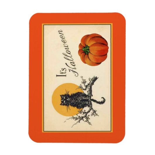 Magnet Flexible Chat d'Halloween vintage (Vertical)